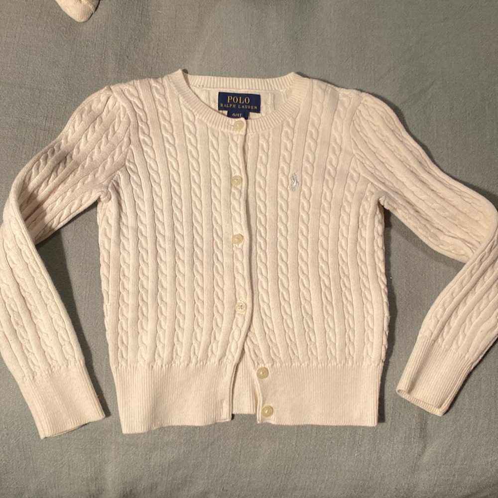 Polo Ralph Lauren girls cable-knit cardigan size 4/4T
